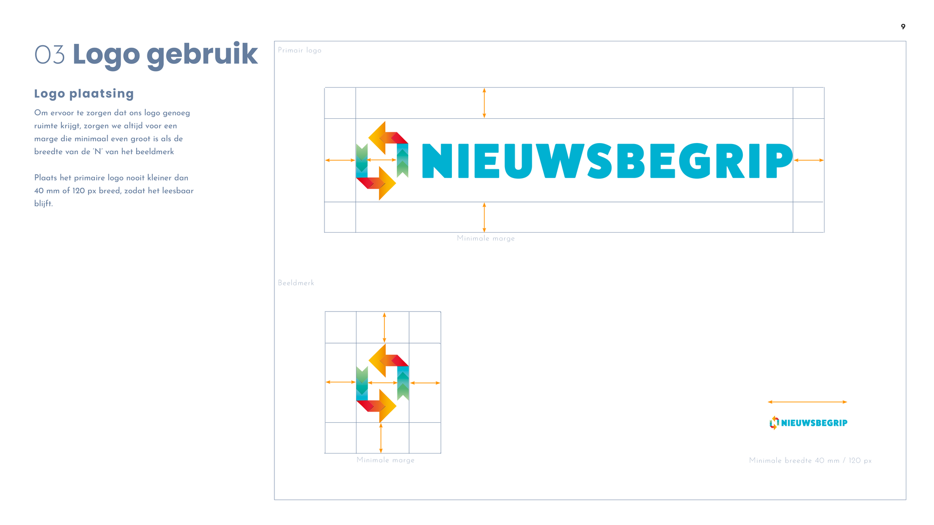 Een pagina met merkrichtlijnen voor