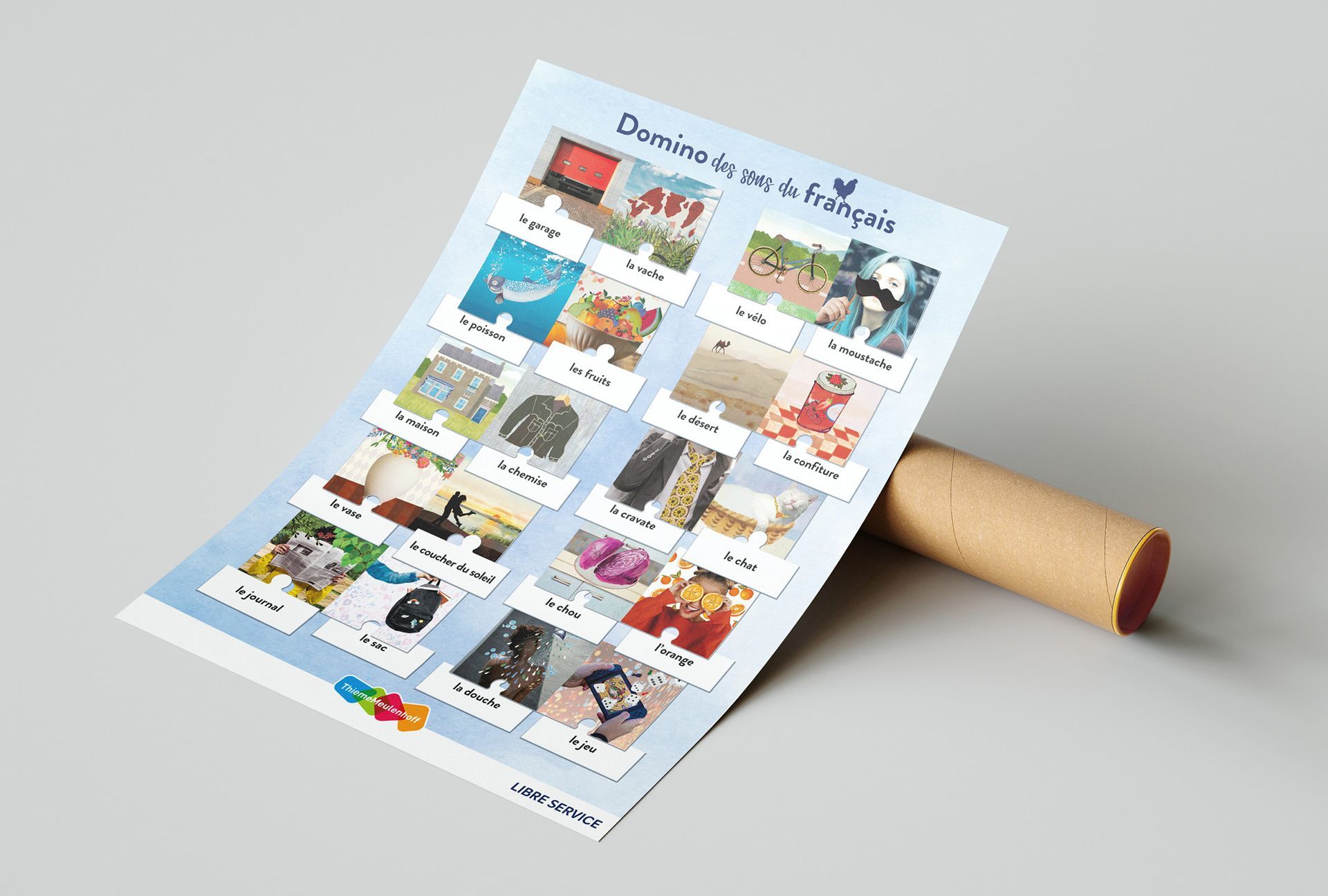 Een stuk papier ligt op een houten stok.