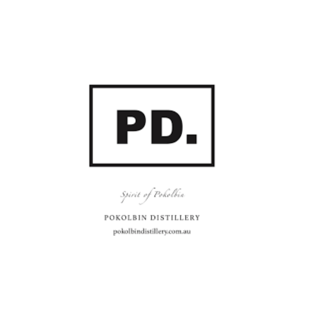 Logo of Pokolbin Distillery: Black text 