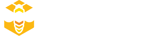 Logo: Yellow hexagon with bee-like design.