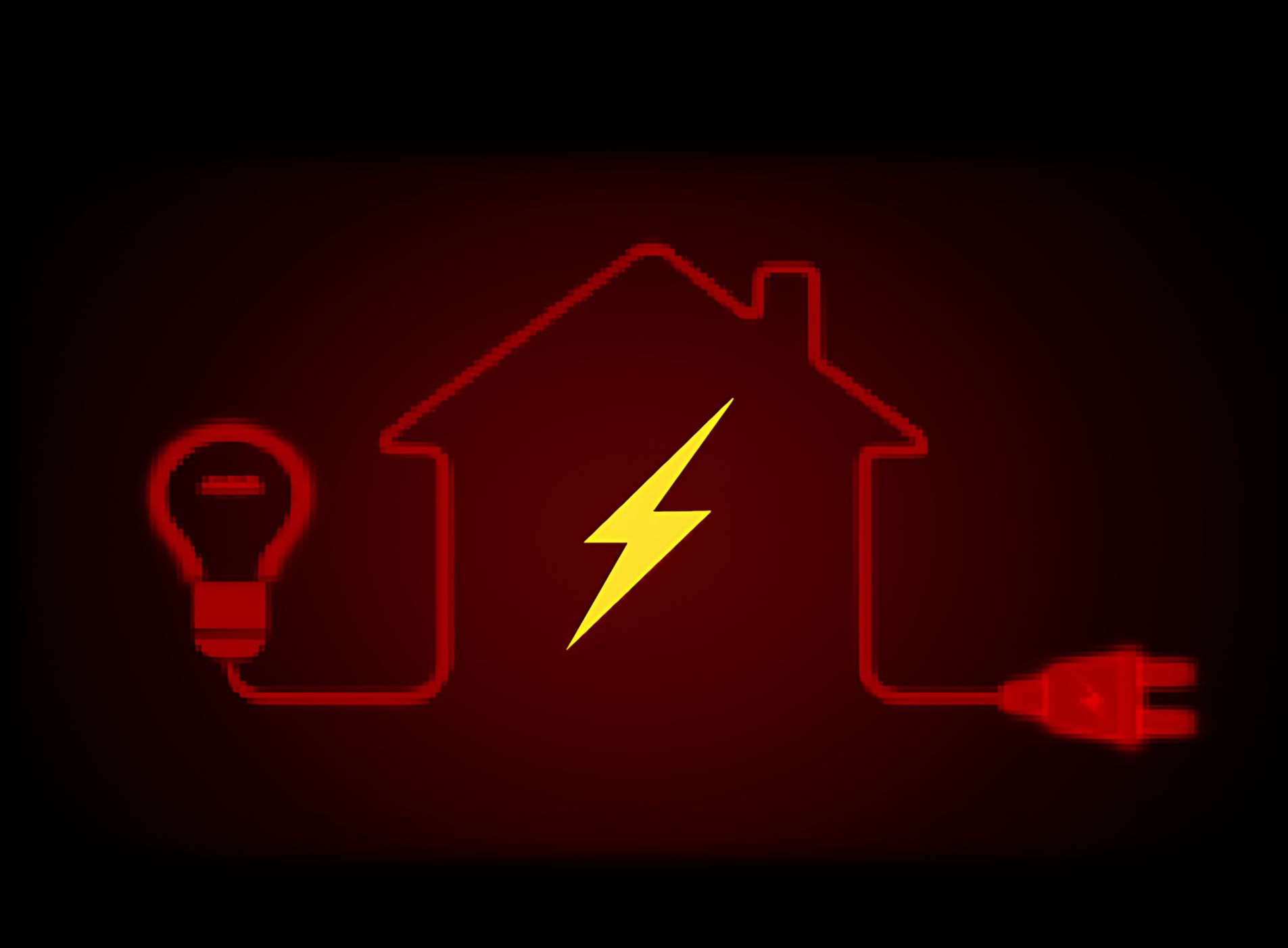 MJS Electrical Services - A house with a lightning bolt and a light bulb attached to it.