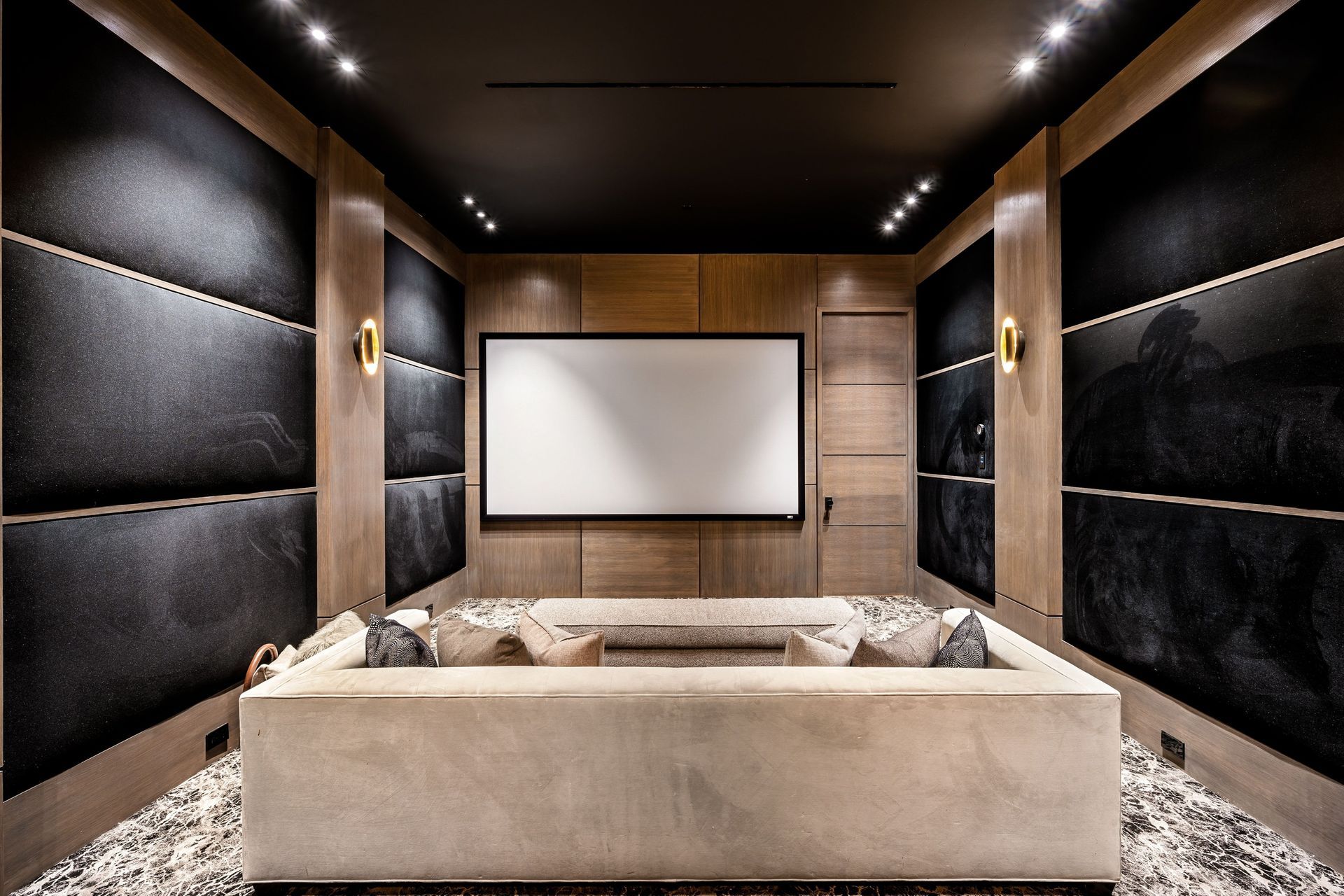 Basement finishing with home theater and custom lighting NJ