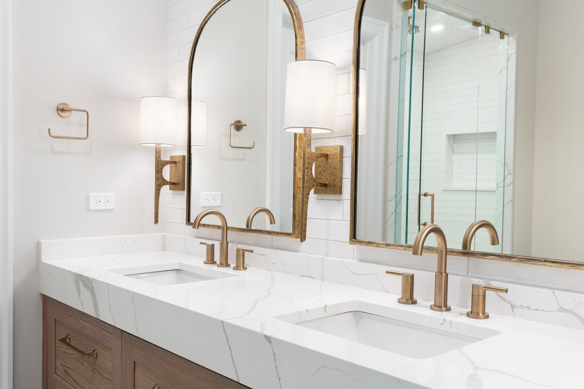 Bathroom remodeling with double vanity and modern fixtures NJ