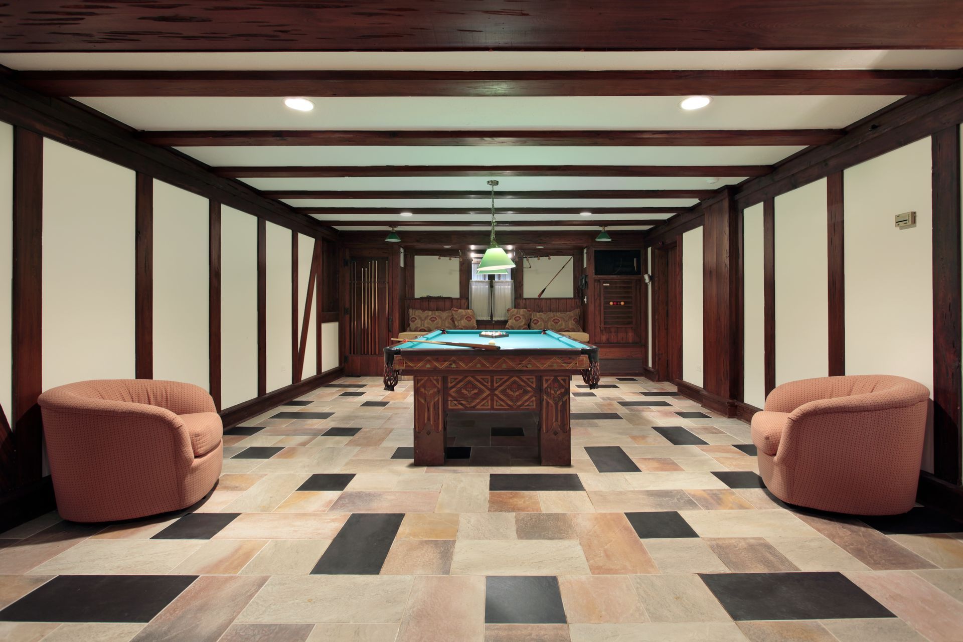 Finished basement with game room and custom layout NJ