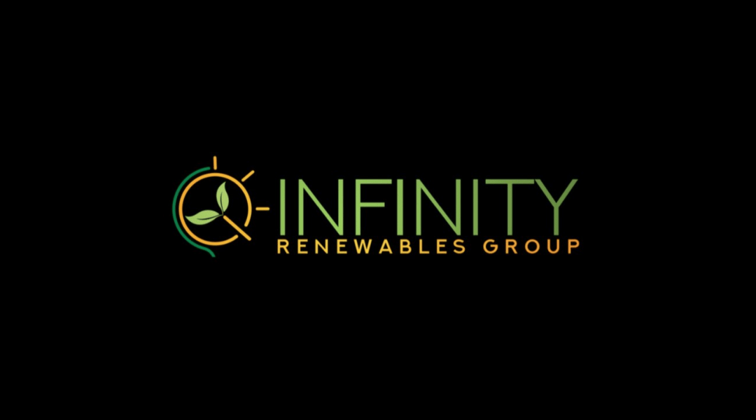 Infinity Renewables Group logo in gold and green on a black background