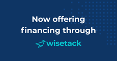 Now offering financing through Wisetack on a blue promotional banner.