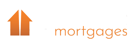 Orange house logo with the word