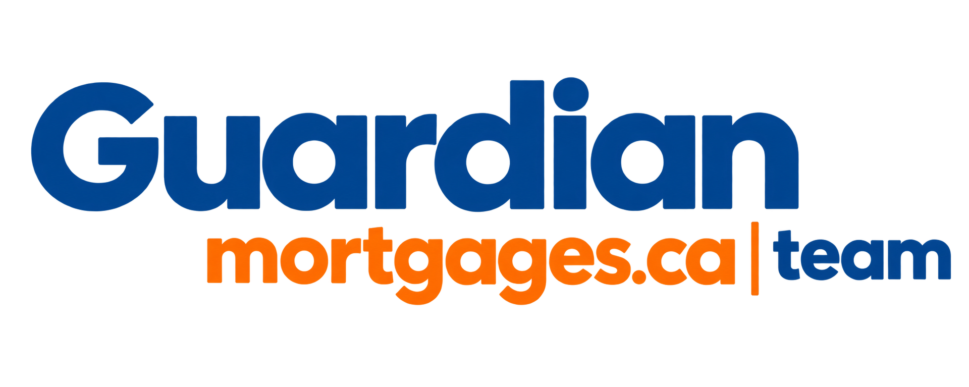 Guardian Mortgages logo: blue house outline over orange arrows and text.