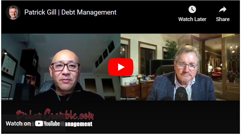 Two men in video call, discussing debt management. One man is on the left, the other is on the right.