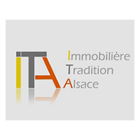 Un logo pour l'immobilier tradition alsace sur fond gris