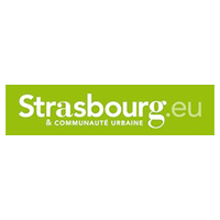 Le logo de strasbourg.eu est vert et blanc.