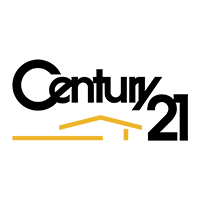 Le logo du siècle 21 est noir et jaune et comporte une maison dessus.