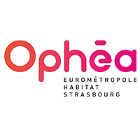 Le logo d'ophea eurométropole habitat strasbourg
