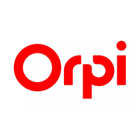 Un logo orpi rouge sur fond blanc.