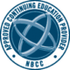 A blue and white logo for a continuing education provider.