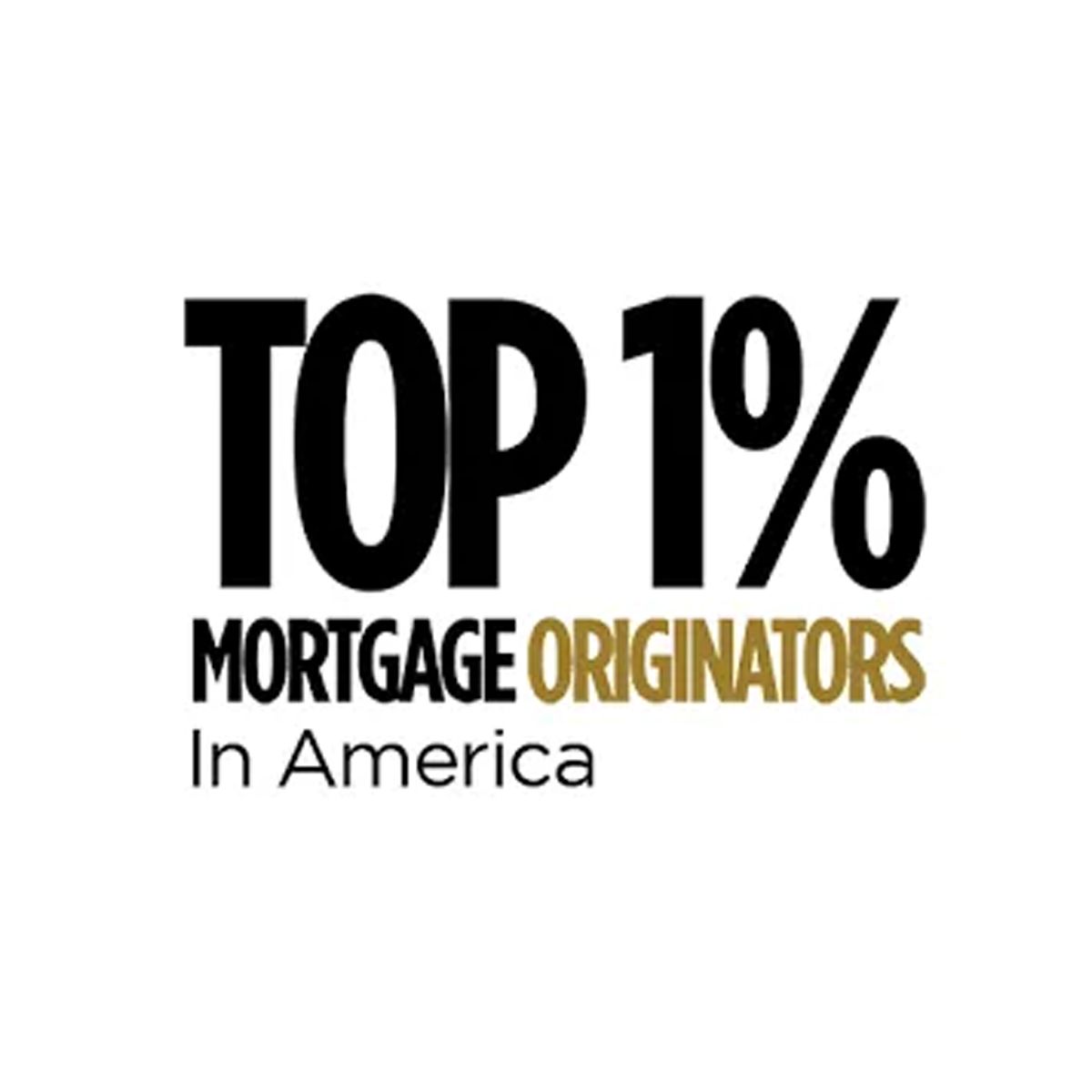 The logo for top 1 % mortgage originators in america