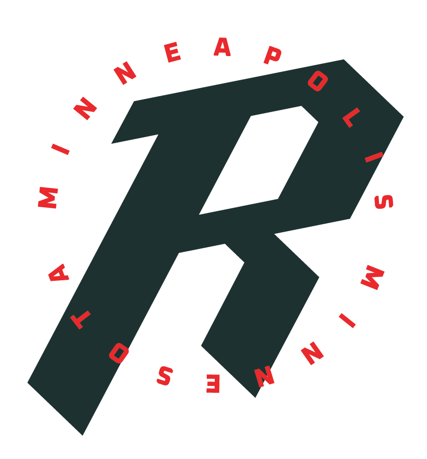 Rym logo with black and red