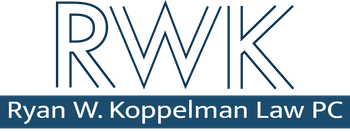 The logo for rwk ryan w. koppelman law pc