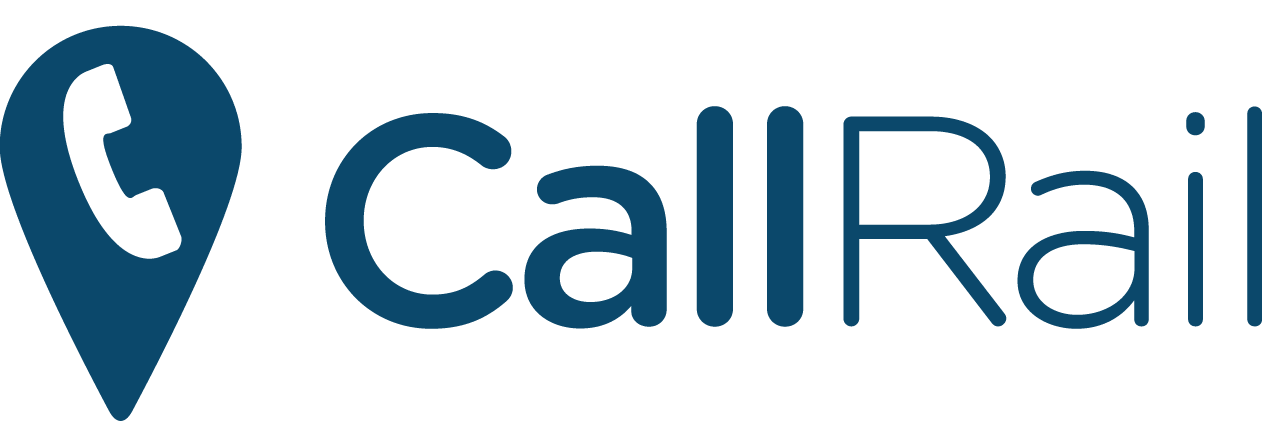 The call rail logo has a phone icon on it.