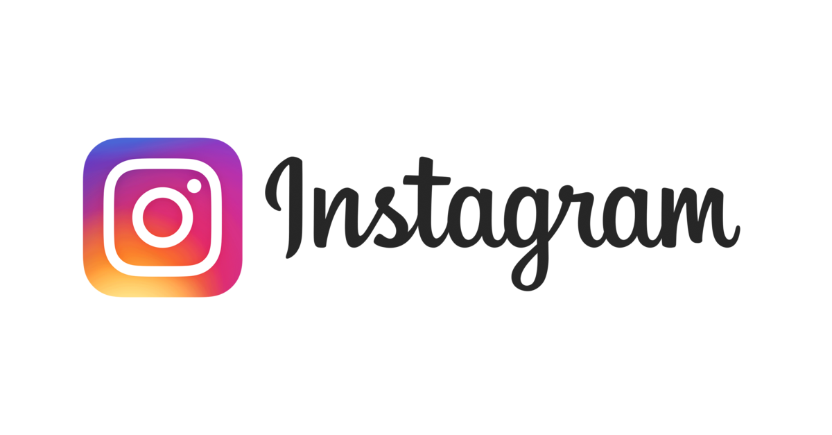 Instagram logo, a gradient purple to orange square with a white camera icon and the word