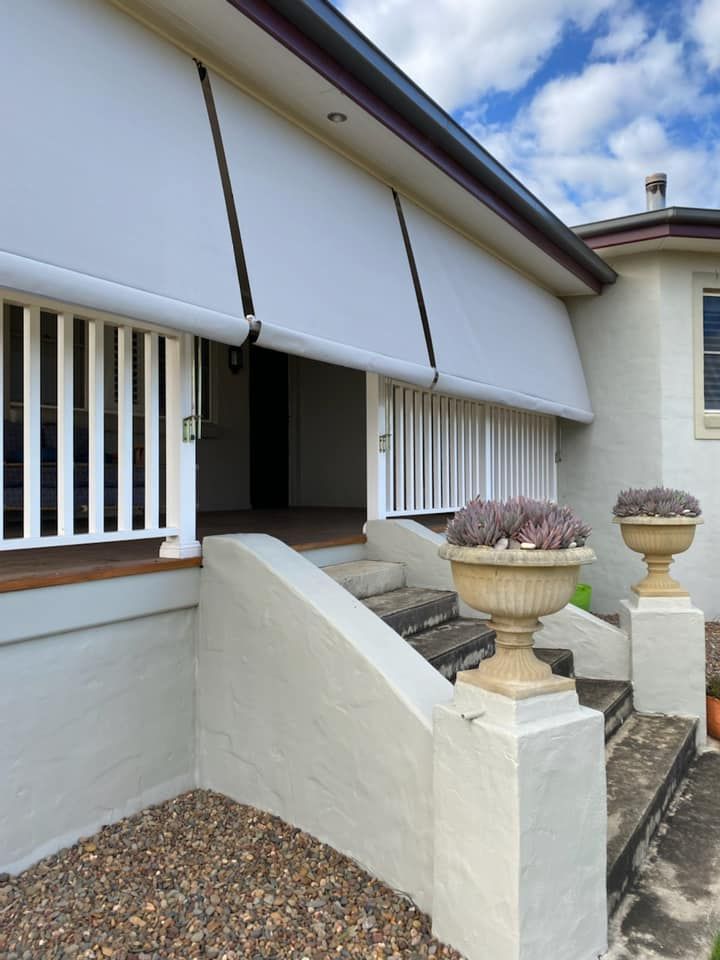 House Entrance with White Awnings — Tamworth Blinds & Awnings in Walcha, NSW