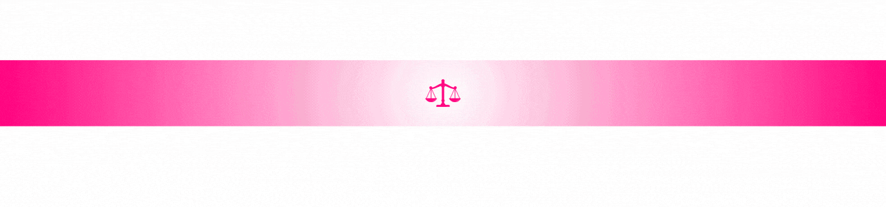 Pink gradient banner with a small white flower icon centered on a white background
