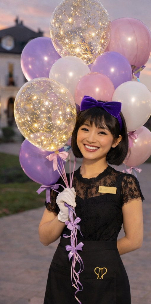 Balloon delivery at Bel Air Presbyterian Church event grounds Mulholland Drive Los Angeles CA