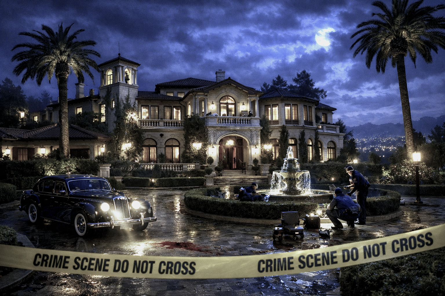 Balloon delivery mystery dinner party private estate Bel Air Los Angeles CA