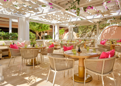 Balloon delivery at The Restaurant at Hotel Bel-Air fine dining Swan Lake, 701 Stone Canyon Rd