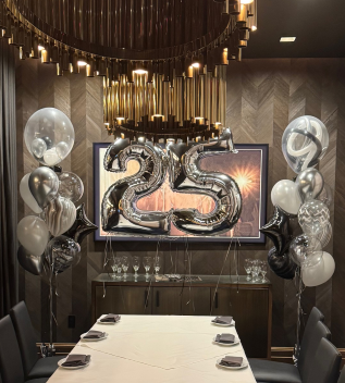 Birthday dinner Number & Letter Balloon Bouquet Los Angeles — Balloon Concierge