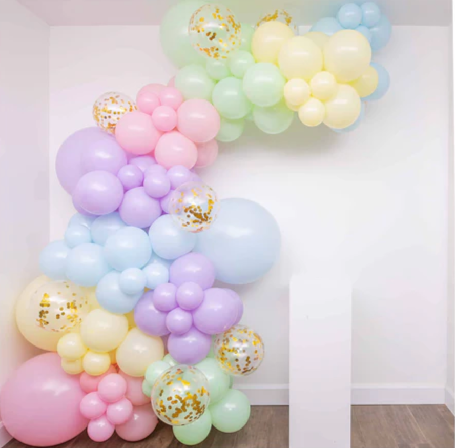 balloon organic garland pastel