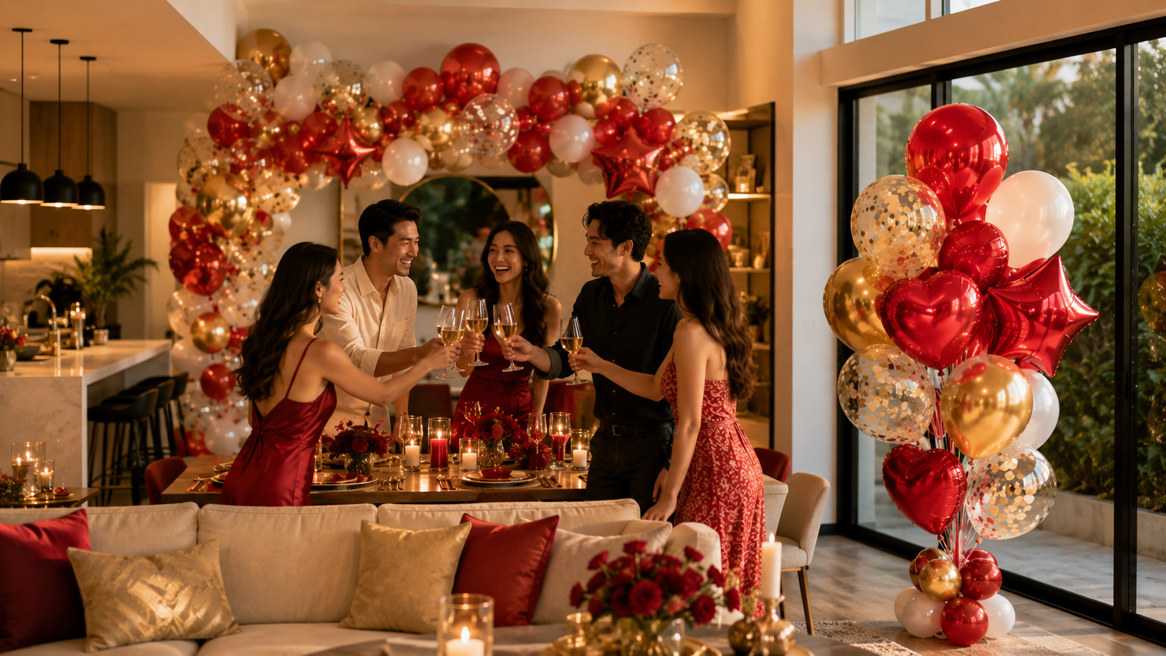 Last-minute celebration in Los Angeles styled with a balloon garland by Balloon Concierge