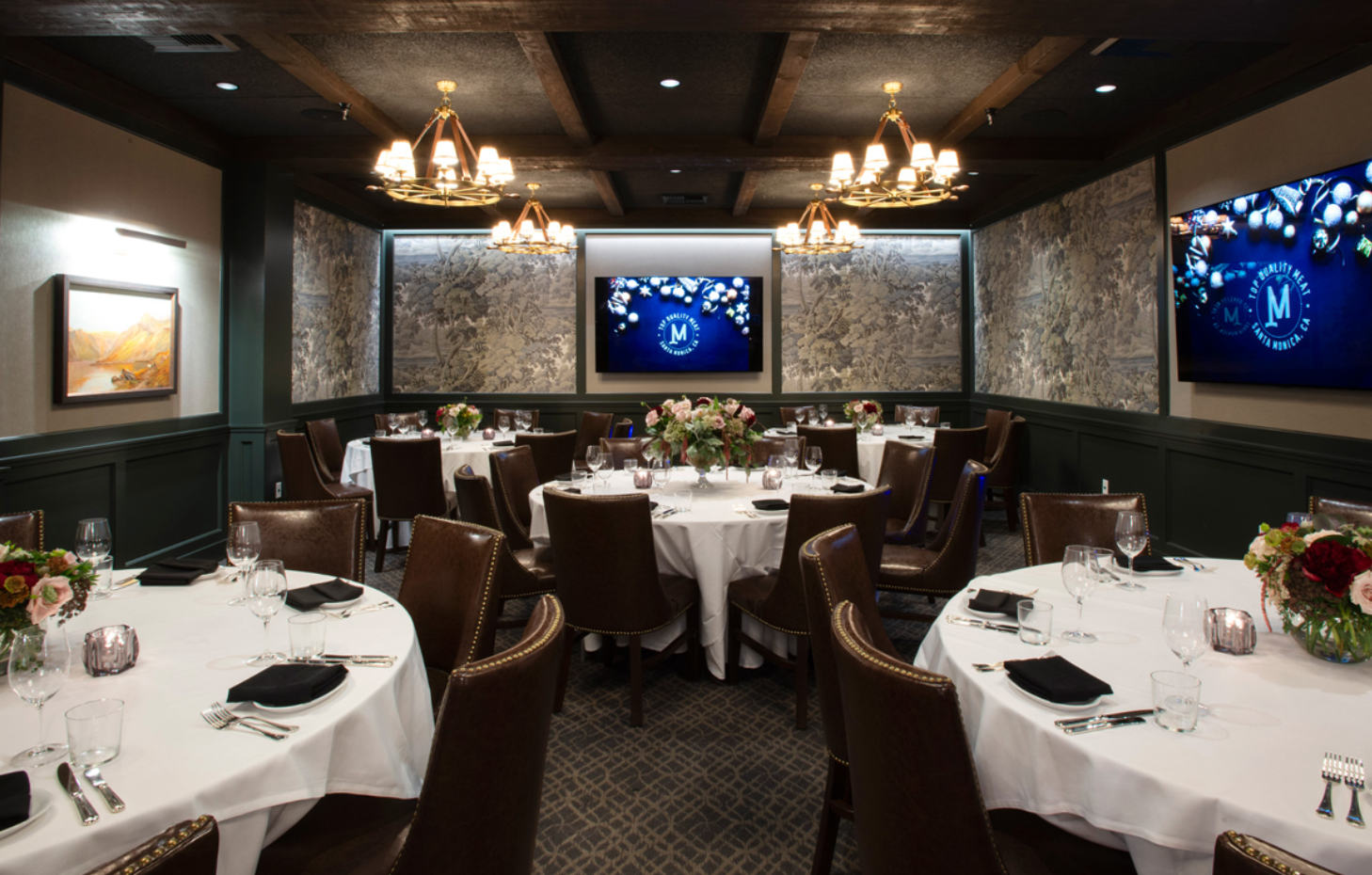 Balloon delivery at Meat on Ocean steakhouse private dining, Santa Monica CA