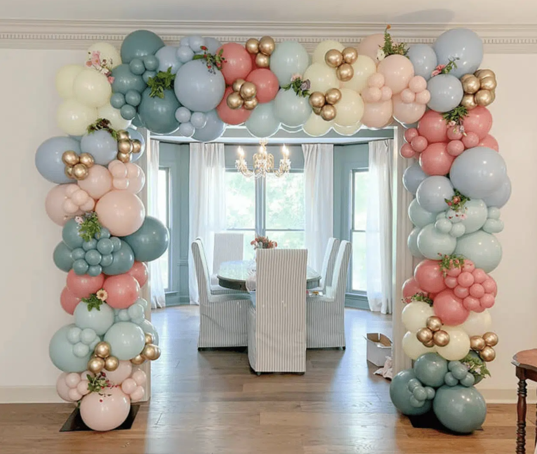 organic balloon garland photo back drop delivery Koreatown 