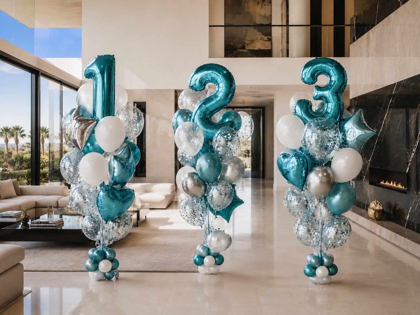 Ready-to-deliver balloon bouquets and foil balloons at a Los Angeles studio for same-day orders