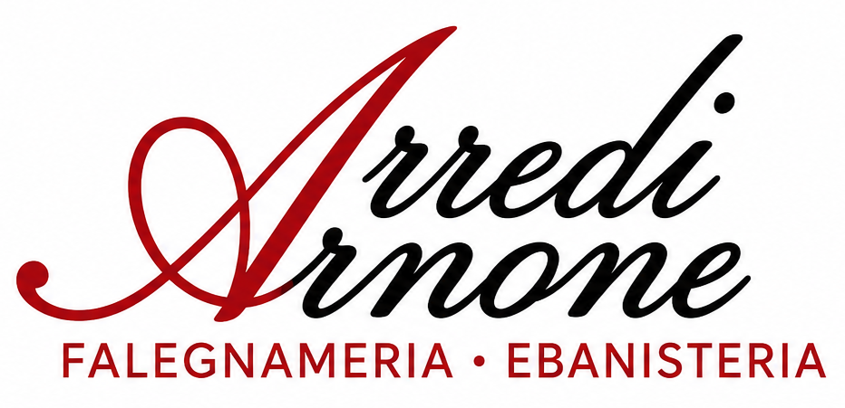Arredi Arnone logo in red and black with “FALEGNAMERIA • EBANISTERIA” text