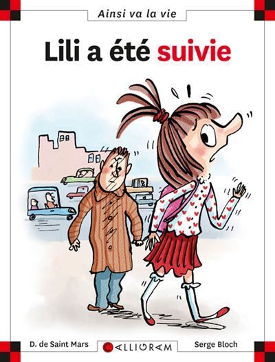 Une jeune fille, Lili, marche et regarde en arrière, surprise. Un homme marche derrière elle.
