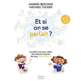 Couverture du livre avec le titre « Et si on se parlait ? » et des illustrations de dessin animé représentant deux enfants.
