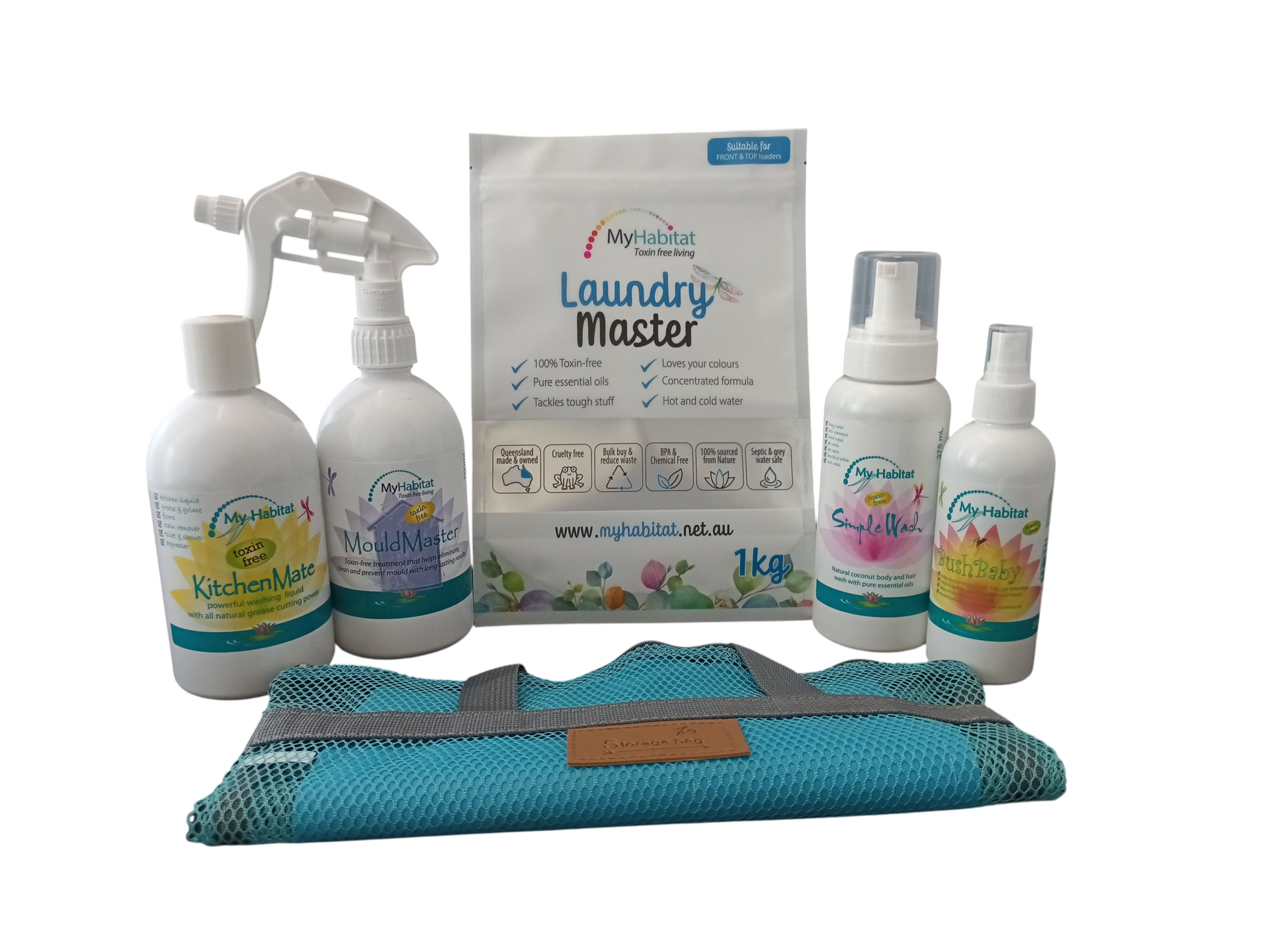 Laundry Care Product Set With Spray Bottles — My Habitat Products in Malanda, QLD