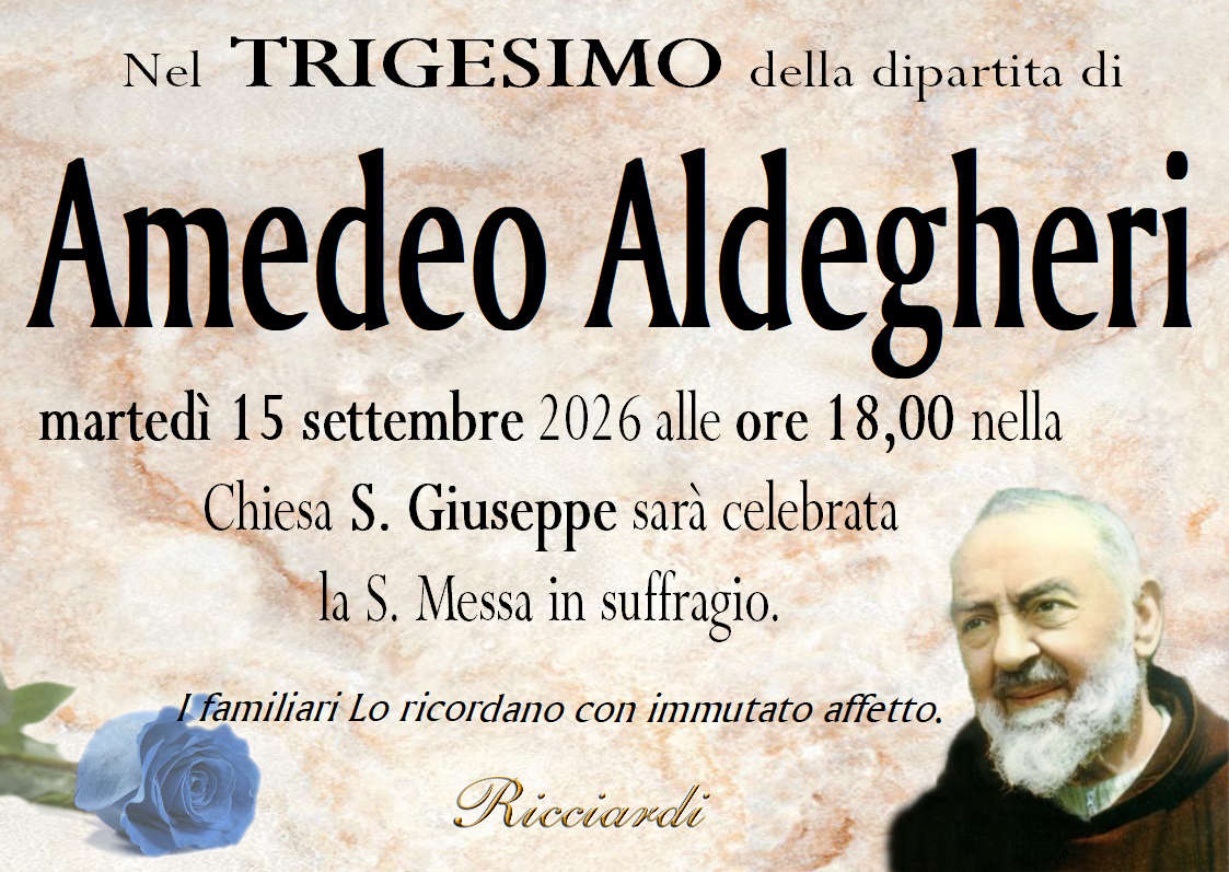 necrologio Amedeo Aldegheri