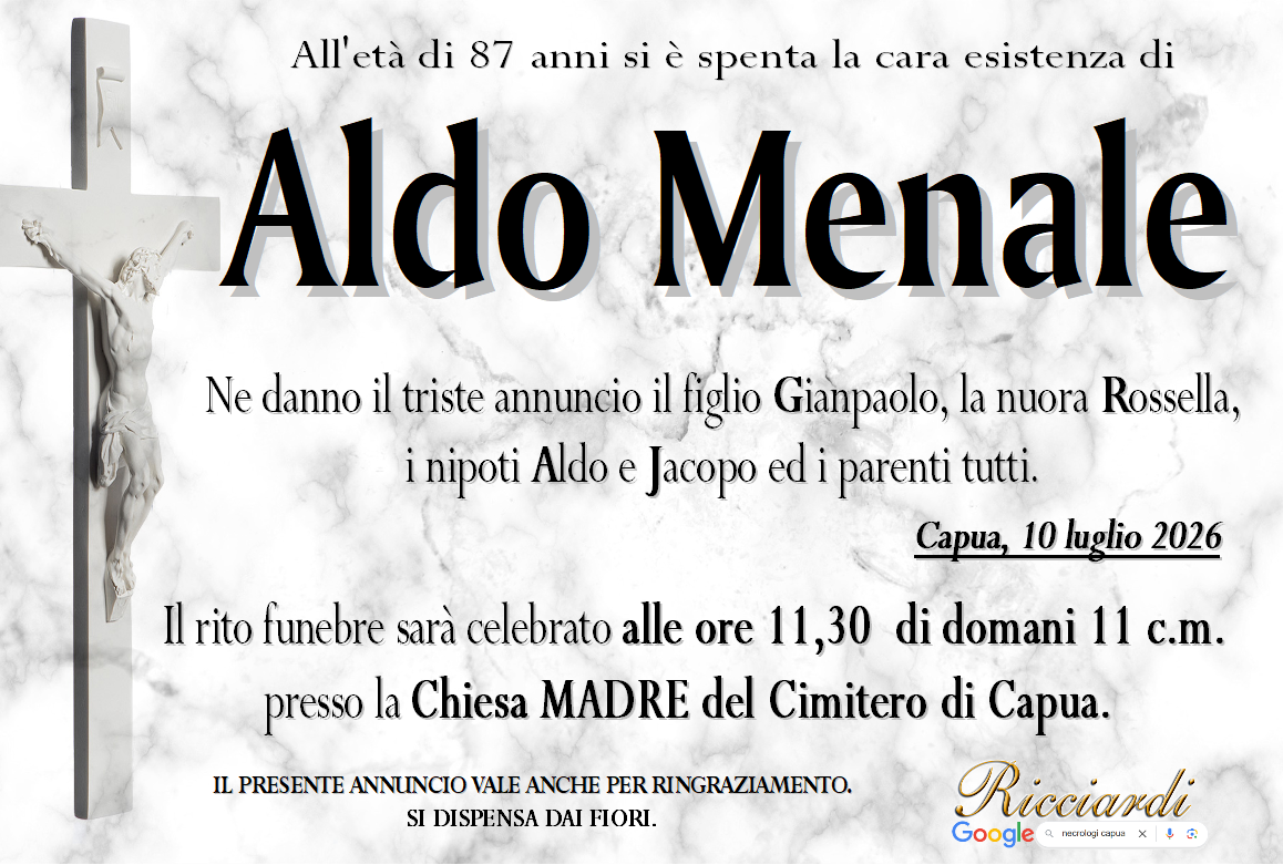necrologio Aldo Menale