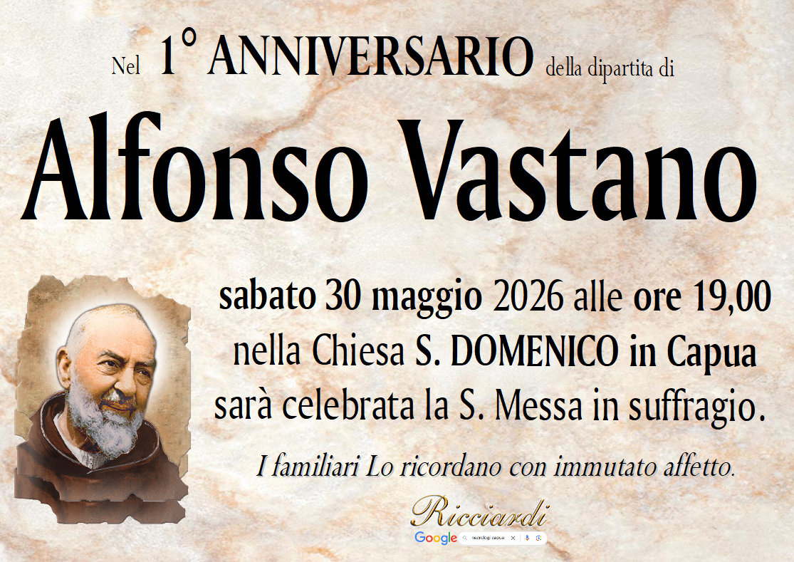 necrologio Alfonso Vastano
