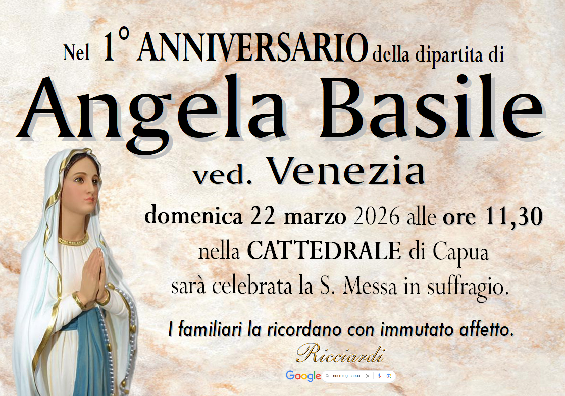 necrologio Angela Basile