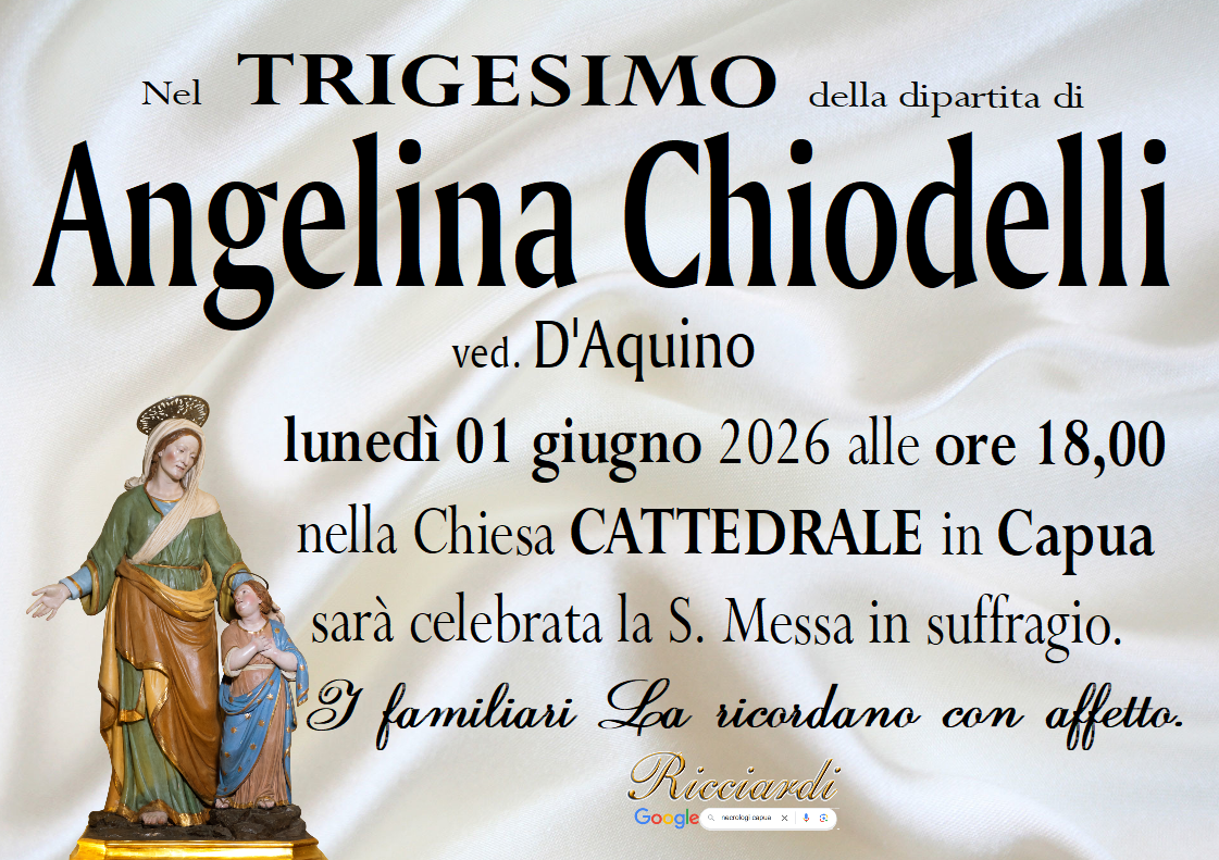 necrologio Angelina Chiodelli