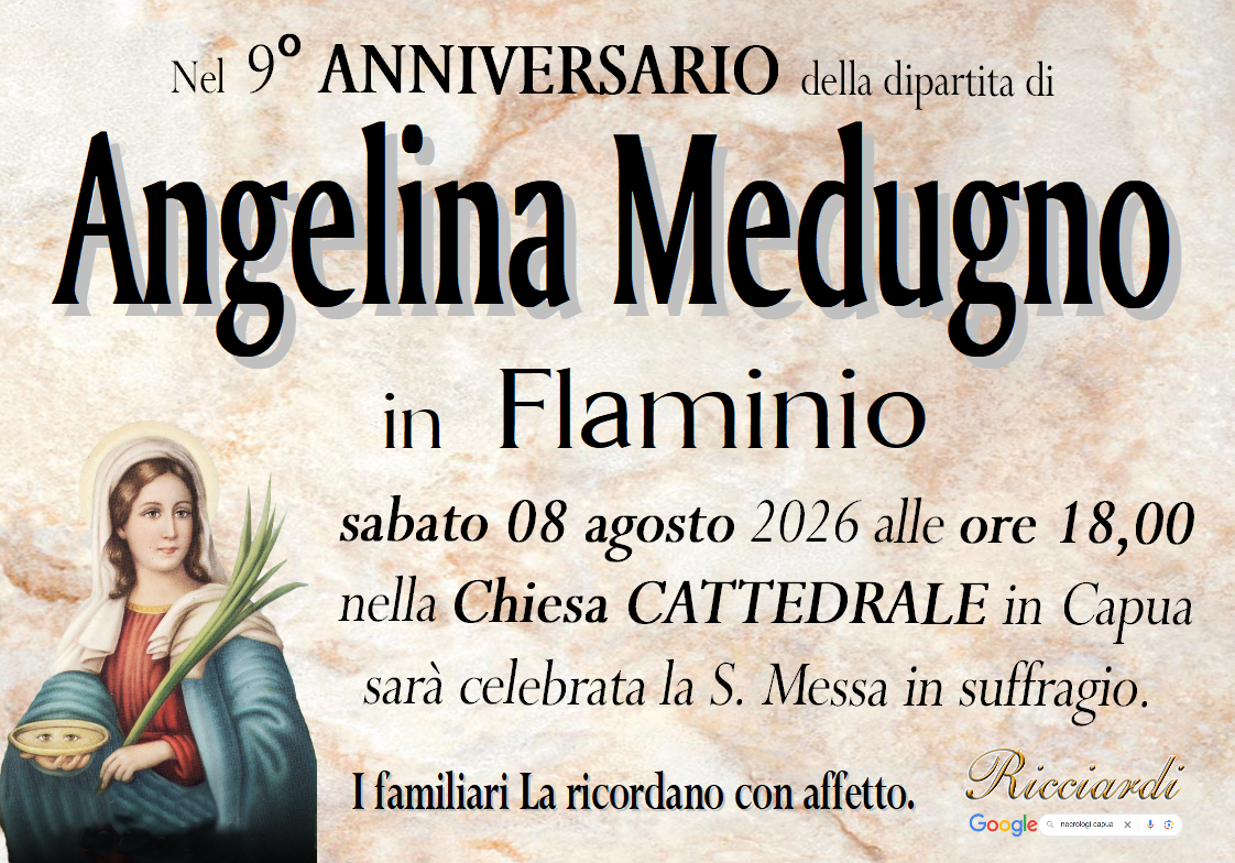 necrologio Angelina Medugno
