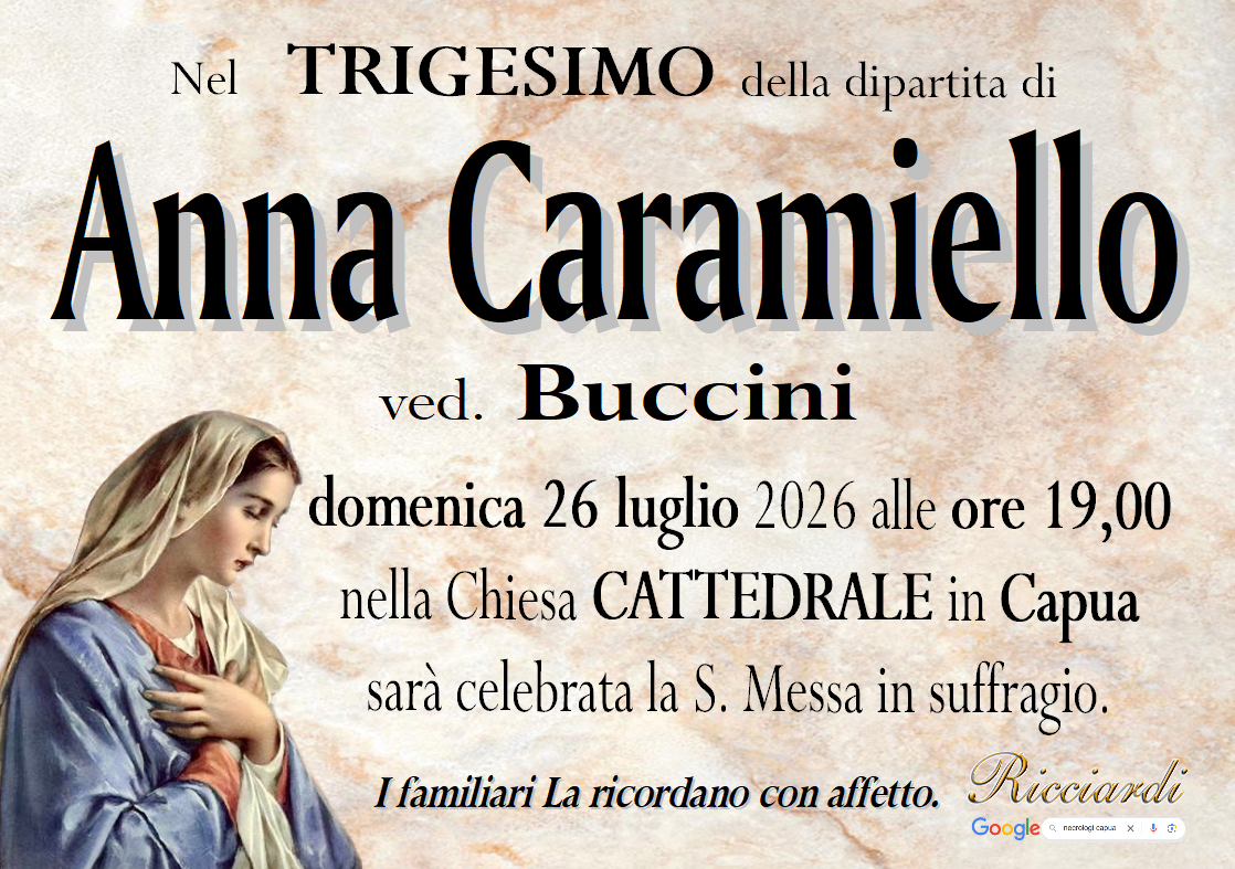 necrologio Anna Caramiello