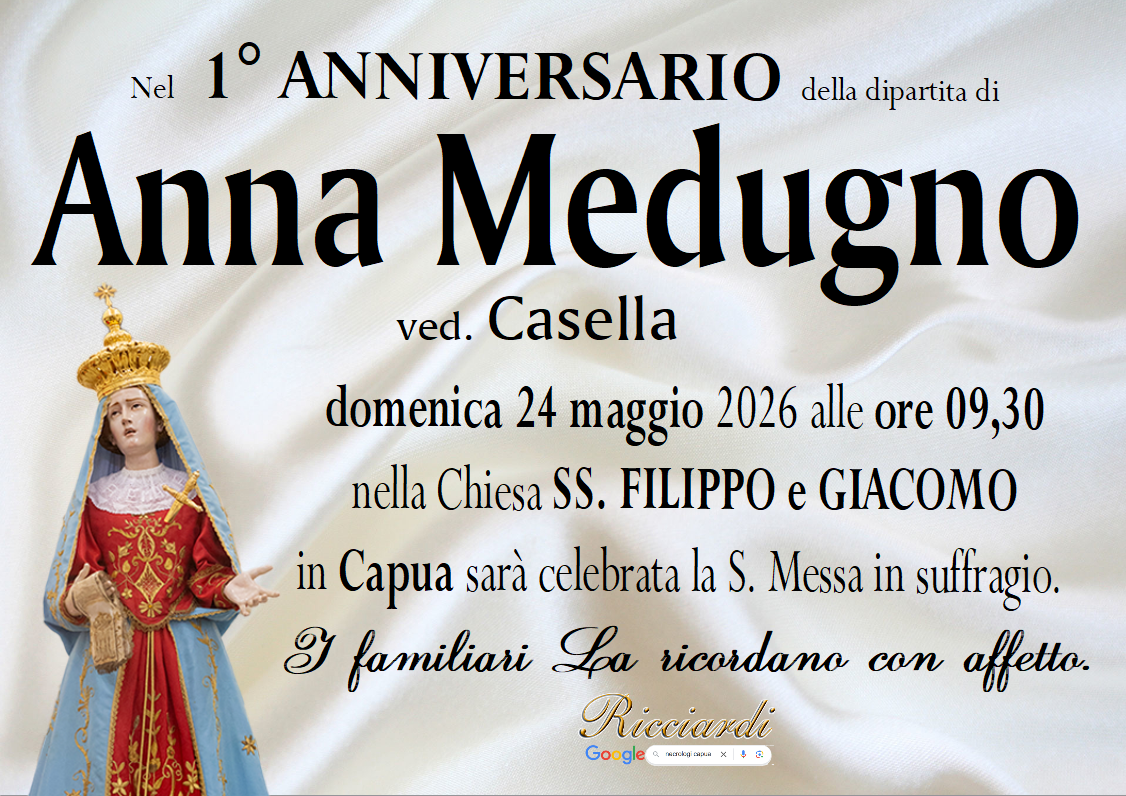 necrologio Anna Medugno