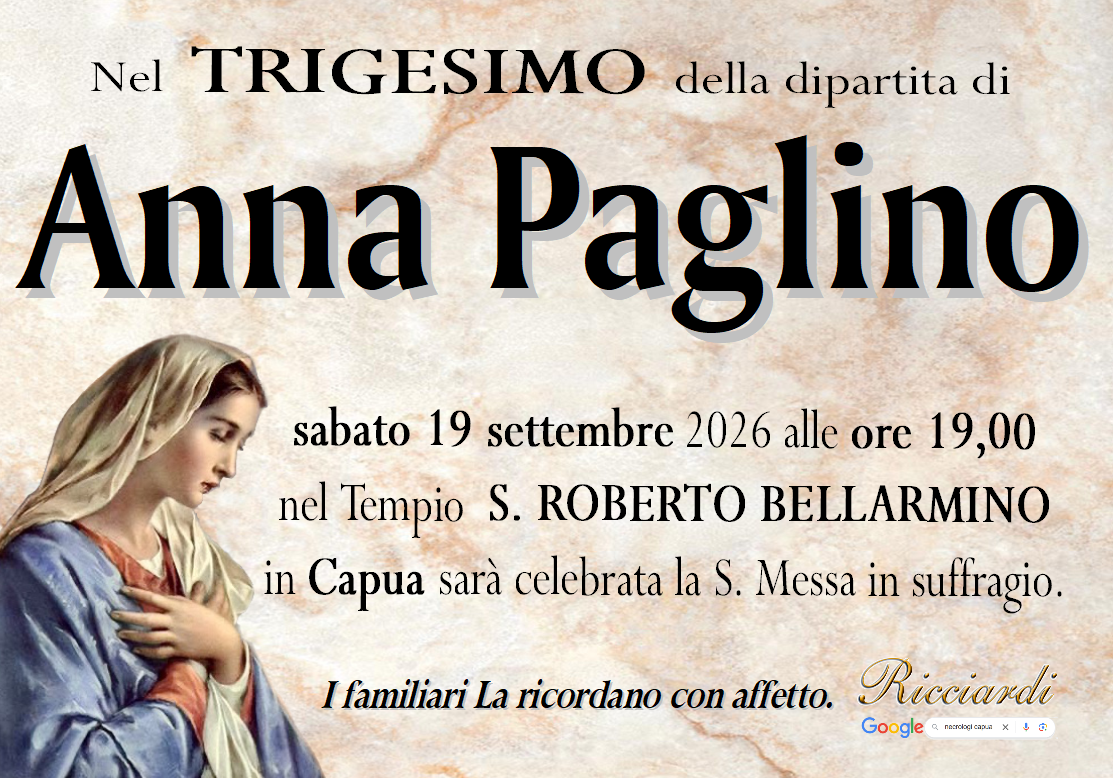 necrologio Anna Paglino