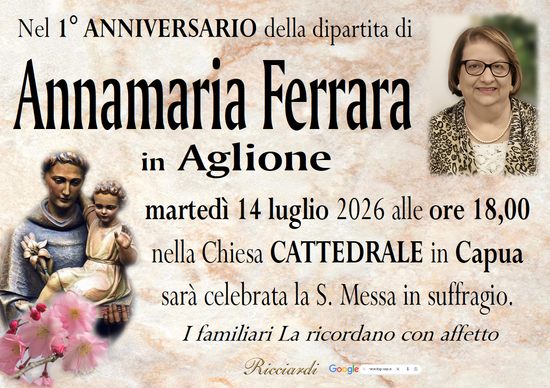 necrologio Annamaria Ferrara