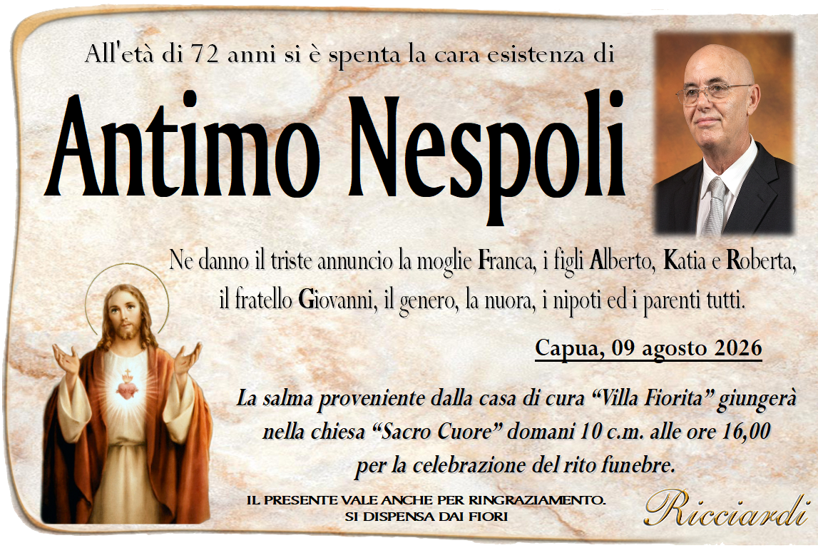 necrologio Antimo Nespoli
